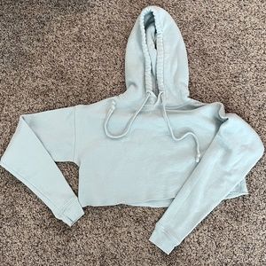 ALO LIMITED EDITION Cropped Hoodie Blue Cloud XS